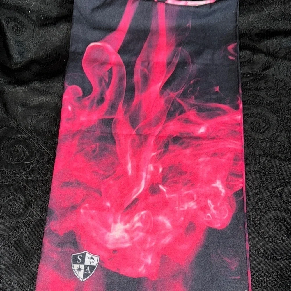 Pink & black Biker neck gator  Skull Scarf